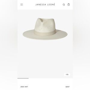 Janessa Leone Cream Wide-Brimmed Hat
